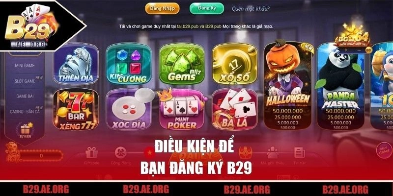 Điều kiện để bạn đăng ký B29